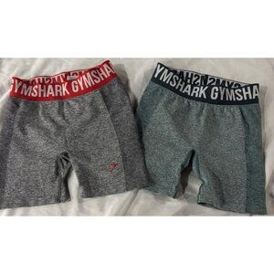 Gymshark Womens Performance Seamless Shorts 2-Pack Grey & Green Stretchy